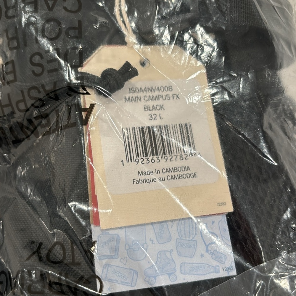 JanSport Main Campus Backpack - NAVY or BLACK - NEW WITH TAGS - Picture 6 of 6